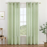 1 x RAW Customer Returns MIULEE curtains linen with eyelets voile curtains linen look curtains living room modern window curtain children s room kitchen curtains loop curtain set of 2 140 x 160 cm green - RRP €29.99