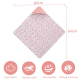 1 x RAW Customer Returns amo nenes Baby Blanket Double-sided and Soft Newborn Blanket 90x90cm Universal Cotton Blanket for Car Seat Stroller and Pram, Plants, Pink - RRP €22.82