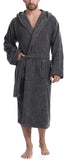 1 x RAW Customer Returns Ladeheid men s terry cloth bathrobe made of 100 cotton LA40-101 graphite D07 , XXL  - RRP €41.99