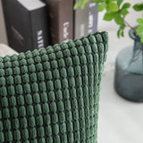 1 x RAW Customer Returns MIULEE Set of 2 Corduroy Velvet Decorative Cushion Covers Sofa Cushion Decorative Cushion Couch Cushion Cushion Cover Cushion for Living Room Bedroom 50 x 50 cm Dark Green - RRP €23.18