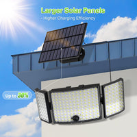 3 x RAW Customer Returns Claoner 234 LED Outdoor Solar Light with 3 Light Panels, 270 Super Bright Solar Lights with Motion Sensor 3 Modes Waterproof P65 Solar Lamps with 5m Cable, Remote Control - RRP €83.97