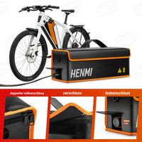 1 x RAW Customer Returns HENMI Ebike battery bag, 1000 C fireproof for safe storage, transport, charging, battery bag with metal buckle 49 x 15 x 15 cm - RRP €27.99