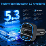 1 x RAW Customer Returns Bluetooth 5.3 FM Transmitter, Car Bluetooth Adapter Car Radio, 2 USB Car Charger LED Display Car Charger Music Player Cigarette Lighter with Hands-Free Calling, Support BT, TF Card, USB Disk - RRP €18.53