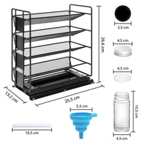 2 x RAW Customer Returns Winter Shore Spice Jars with Labels Cabinet Spice Rack 20 Pieces 120 ml Each - Glass Spice Jars Set with Lid, Strainer, Shaker, Funnel, Sticker Pull-Out Kitchen Organizer - BPA Free - RRP €84.7