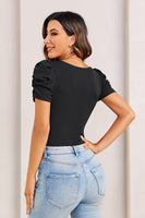 1 x Brand New Beotyshow 2023 women s bodysuit with short sleeves and round neck ladies sporty dance bodysuit for women solid T-shirt overall bodysuit underbody optimal fit black, 2XL - RRP €15.12