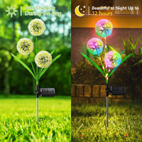 1 x RAW Customer Returns BUCASA solar lamps for outdoor garden, pack of 2 solar lights for outdoor use with 6 dandelion flowers, 2 modes colored LED solar lights garden lawn balcony terrace gift - RRP €25.99