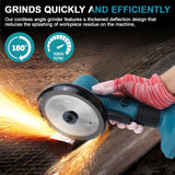 1 x RAW Customer Returns Cordless angle grinder set small compatible with Makita 18V, with cutting discs, brushless motor, metal grinder cutting disc for removing paint for grinding, cutting without battery  - RRP €70.58