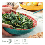 1 x RAW Customer Returns DOWAN Large Serving Platters, 2.9 Qt Turkey Platter for Entertaining, Thanksgiving, Christmas, 11.5 Ceramic Serving Platter, Bowls for Fruit Salad, Pasta, Bright Colors, Large Bowls 2 Pack - RRP €54.99