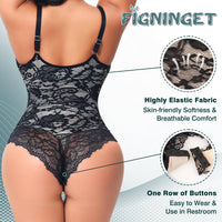 1 x Brand New Figninget Flat Stomach Sheath Women s Flat Stomach Sheath Invisible Women s Sculpting Bodysuit Women s Thong Bodysuit Women s Shapewear Bodysuit Black L - RRP €40.49