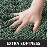 1 x RAW Customer Returns MIULEE 50x80cm Chenille Bath Mat Non-Slip Bath Mat Bath Mat Non-Slip Washable Absorbent Shower Mat for Bathroom Matcha Green - RRP €19.66