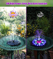 1 x RAW Customer Returns SZMP 4W Solar Fountain for Outdoors 2024 Upgraded, 60 LED Lights Solar Fountain Pond Pump Solar with 8 Effects, 4000mAh Battery, Solar Floating Fountain Pump for Garden Pond, Bird Bath, Water Feature - RRP €39.99