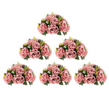 1 x Brand New BLOSMON Fake Flowers Wedding Centerpiece Decorations 6 Pieces Dusty Pink Roses Artificial Flower Balls for Home Decorations Fake Flowers for Modern Table Center Decorations for Living Room - RRP €53.98