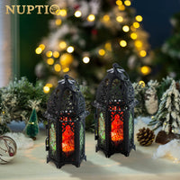 5 x Brand New NUPTIO Pack of 6 Moroccan Style Candle Lanterns - Small Tea Light Holders with Colorful Glass Panels Ideal for Patio, Indoor Outdoor, Events, Parties and Weddings, White - RRP €102.0