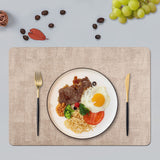 1 x RAW Customer Returns Placemats leather set of 4 placemats PU artificial leather placemats, heat-resistant placemats, double-sided placemats, washable waterproof 43 x 30 cm place mats for home kitchen restaurant apricot - RRP €24.19