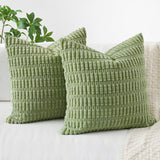 1 x Brand New MIULEE Set of 2 40 x 40 cm Corduroy Cushion Covers Modern Cushion Covers Decorative Sofa Cushions Throw Pillows Soft Decorative Cushion Cover for Living Room Sofa Bedroom Boho Decor Green - RRP €16.01