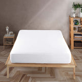 1 x RAW Customer Returns Vency Fitted Sheet Queen Size 140x200 cm White Queen Size Sheets in 100 Cotton 150g m  - RRP €21.9