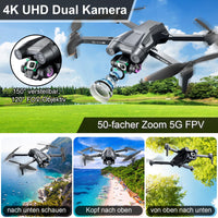 1 x RAW Customer Returns MINGPINHUIUS GPS drone with 4K HD camera, RC quadcopter with auto return, 5G WiFi image transmission, 50 min. long flight time, with brushless motor, altitude hold, headless mode - RRP €130.99