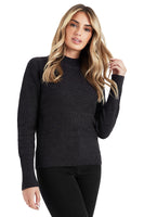 1 x Brand New CityComfort Turtleneck Women s Basic Mockneck Sweater Charcoal, XS  - RRP €24.0