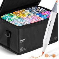 1 x RAW Customer Returns Ohuhu Marker Pens, Dual Tip Brush Fine Tip Alcohol Based Marker Pens for Artists with Carrying Case for Adult Coloring Illustration, Honolulu B Series - RRP €89.24