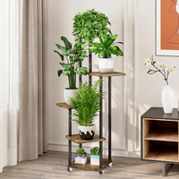 1 x RAW Customer Returns SMFANLIN 5 Tier Wooden Plant Stand Flower Stand, Multi-Tier Flower Shelf Plant Shelf, Corner Flower Stairs Plant Stairs for Indoor Balcony Garden Living Room Decoration Black  - RRP €50.41