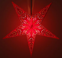 1 x RAW Customer Returns GURU SHOP Foldable Advent Illuminated Paper Star, Christmas Star 60 cm - Dadari Red, Star Window Decoration - RRP €13.51