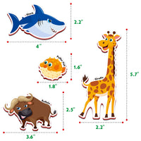 1 x RAW Customer Returns SpriteGru 59 Zoo Animals Drawing Magnets for Toddlers, Preschool Learning, English Version  - RRP €20.4