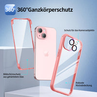 1 x RAW Customer Returns seacosmo for iPhone 15 Case with Built-in Tempered Glass Screen Protector and Camera Protective Film 9H HD , 360 Degree Cell Phone Case Full Body Shockproof iPhone 15 Case - Pink - RRP €18.99