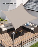 1 x RAW Customer Returns SONGMICS Sun Shade Sail 3 x 3 m, waterproof with a water column of 665 mm, sun protection made of tear-resistant polyester, UV protection 93 , terrace, garden, balcony, square, 2 m ropes, taupe GSH33TP - RRP €29.98