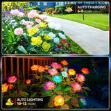 1 x RAW Customer Returns KOOPER Solar Lamps for Outdoor Garden, 4 Pack Upgarded Garden Decoration for Outdoors with 20 Rose Lights and Color Changing LED, IP65 Waterproof Solar Lights for Outdoor Lawn Patio Balcony Decoration - RRP €26.99