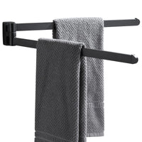 1 x RAW Customer Returns BGL towel rail black, stainless steel, wall-mounted, towel rail with 2 swivel bars - RRP €27.32