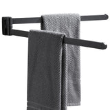 1 x RAW Customer Returns BGL towel rail black, stainless steel, wall mounted, towel rail with 2 swivel bars - RRP €27.22