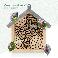 1 x RAW Customer Returns WILDLIFE FRIEND I Bee hotel with metal roof, wild bees insect hotel - Ready assembled made of pine wood 100 weatherproof - Untreated, insect hotel, nesting aid for wild bees - RRP €23.18