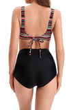 5 x Brand New Laorchid women s swimwear two piece bikini set high waist swimsuit sexy swimsuit bandeau bikini padded tankini set Bohemia stripes black 3XL - RRP €176.4