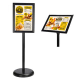 1 x RAW Customer Returns Belle Vous A4 Black Standing Display Stand Pedestal Aluminum Poster Stand Frame for Vertical and Horizontal View Adjustable Lectern for Weddings, Exhibitions, Stores and Restaurants - RRP €48.08