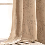 1 x RAW Customer Returns MIULEE Curtains Gold Foil Print Velvet Curtains Sparkle Curtains with Eyelets Thermal Curtain Eyelet Curtain for Bedroom Living Room Set of 2 140 x 245 cm W x H Beige - RRP €44.49