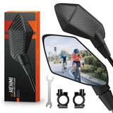 1 x RAW Customer Returns HENMI Bicycle Mirror for E-Bike HD Convex Mirror, Extra Large Mirror Surface Rearview Mirror Bicycle Ebike, Impact-Resistant Real Glass Bicycle Rearview Mirror, Bicycle Mirror for Handlebars Left Right  - RRP €20.15