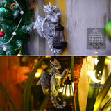 1 x RAW Customer Returns Yeomoo Dragon Figures with Solar Lamps Tree Trunk Garden Decoration for Outdoors Funny Dragon Garden Figures Decoration with LED Solar Fairy Lights Outdoor Gifts for Men Women Garden Fence Tree Accessories Gray - RRP €40.32