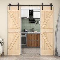 1 x RAW Customer Returns AONAYIOA 8FT 243CM Sliding Barn Door Hardware, Robust and Durable, Suitable Max. Door Width is 60.75CM without door  - RRP €75.6