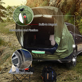 1 x RAW Customer Returns TAZZOR rear tent for car with mosquito net, windproof, sun protection and waterproof - car tent tailgate, car awning for SUV, car awning for camping and outdoor adventures khaki  - RRP €58.93