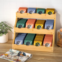 1 x RAW Customer Returns CALM COZY Bamboo Tea Bag Organizer Wooden Tea Box Coffee Storage Box Wooden Spice Rack for Home, Office or Bar - RRP €30.98