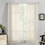 1 x RAW Customer Returns Deconovo Voile Transparent Curtain with Ruffle Tape Semi-Transparent Decorative Curtain Semi-Transparent Linen Look Airy Curtains for Children s Room, 245 x 140 cm Height x Width , Beige, Set of 2 - RRP €32.49