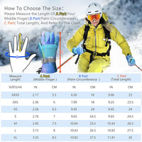 1 x RAW Customer Returns Odtmger Ski Gloves, Warmest Waterproof and Breathable Snow Gloves for Cold Weather, Fits Both Men and Women, for Parent-Child Outdoor - RRP €17.12