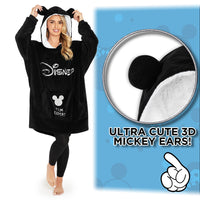 1 x RAW Customer Returns Disney Oversized Hoodie Women s Hoodie Blanket Girls Teens Men Black  - RRP €37.3