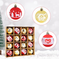 1 x Brand New 16 PCS Christmas Balls Knitting Christmas Tree Decorations Red Gold Christmas Balls Set Reusable Christmas Motifs Balls Creative Ornaments Accessories for Christmas - RRP €20.4