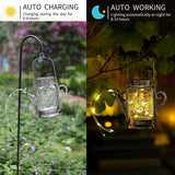 1 x RAW Customer Returns Pack of 2 solar lanterns for Christmas outdoors, solar lamp glass for outdoors with IP67 waterproof, garden watering can lights garden lights decoration solar light glass hanging for balcony garden Christmas decoration - RRP €25.2