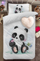 1 x Brand New MUSOLEI Duvet Cover for Single Bed Girls Bedding Panda Cute 1 Duvet Cover 150 x 200 cm and 1 Pillowcase 50 x 80 cm Microfiber Single Bed Girls Set Duvet Cover for Children - RRP €20.4