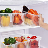 1 x RAW Customer Returns Kurtzy 8 PCS Refrigerator Organizer Kitchen Cabinet Storage Box with Handle - 32cm Length - Clear Plastic Containers for Refrigerator, Bathroom, Pantry, Kitchen, Freezer - RRP €22.74