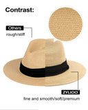 1 x RAW Customer Returns Zylioo XL XXL Panama Hat Men Big Head Straw Sun Hat with Wide Brim Oversized Straw Hat UV Summer Hat Beach Hat - RRP €26.21