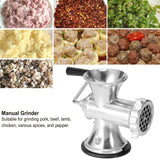 1 x RAW Customer Returns Meat grinder manual, aluminum alloy meat grinder sausage filling device multifunctional vegetable shredder hand sausage filling machine, for pork beef fish pepper mushrooms - RRP €39.72