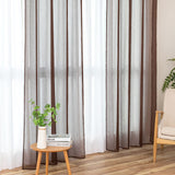 1 x RAW Customer Returns MIULEE Set of 2 Sheer Voile Curtains with Eyelets Transparent Curtain Made of Voile Polyester Eyelet Curtain Transparent Living Room Airy Decorative Curtain for Bedroom 140 X 245 cm W x H , Grommet Top Chocolate - RRP €27.49